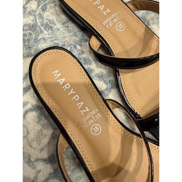 MARYPAZ Black Patton Slip-on Sandal Size 8 - Picture 3 of 4